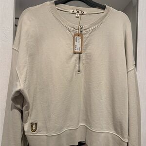 AMO Women's Off-White Quarter-Zip Sweatshirt